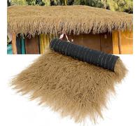 SHAIRMB Fireproof Artificial Thatch Grass Roof, Waterproof Hut Thatch Roofing Roll, Fake Hay Straw, for Patio Pool Beach Tropical Hawaiian Party Decoration,Yellow,1x14m(39.4x551.2in)