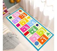 SHAIRMB Hopscotch Rug, Hop Scotch Inside Rug for Kids, Non-Slip and Durable Hopscotch Mat, for Bedrooms, Living Rooms, Daycare Centers, Preschools, Playrooms and Other Places,02,80 * 160cm