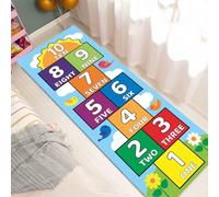 SHAIRMB Hopscotch Rug, Hop Scotch Inside Rug for Kids, Non-Slip and Durable Hopscotch Mat, for Bedrooms, Living Rooms, Daycare Centers, Preschools, Playrooms and Other Places,01,70 * 200cm