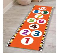 SHAIRMB Hopscotch Rug, Hop Scotch Inside Rug for Kids, Non-Slip and Durable Hopscotch Mat, for Bedrooms, Living Rooms, Daycare Centers, Preschools, Playrooms and Other Places,08,50 * 80cm