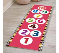 SHAIRMB Hopscotch Rug, Hop Scotch Inside Rug for Kids, Non-Slip and Durable Hopscotch Mat, for Bedrooms, Living Rooms, Daycare Centers, Preschools, Playrooms and Other Places,05,80 * 160cm