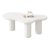 SHAIRMB Irregular White Painted Coffee Table, Cloud Shaped Coffee Table, for Living Room Furniture, 107x66x40.5 cm,White
