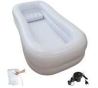 SHAIRMB Medical Inflatable Bathtub, Bedside Shower Kit, Adults PVC Bathtub with Water Bag, Portable Bathtub for the Elderly and Disabled or Injured Patient Bath in Bed,03
