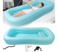 SHAIRMB Medical Inflatable Bathtub, Bedside Shower Kit, Adults PVC Bathtub with Water Bag, Portable Bathtub for the Elderly and Disabled or Injured Patient Bath in Bed,01