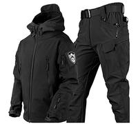 SHAIRMB Men Tactical Uniforms, Military Waterproof Army Combat Suit Sets, Outdoor Shark Skin Warm Suit, Special Forces Plus Velvet Thick Clothing, Hunt Clothes,A,L
