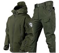 SHAIRMB Men's Ski Suit, Men Winter Warm Windproof Waterproof Breathable Ski Suits 2 Piece Set, Outdoor Ski Suit Set, Not Include Belt, For Lovers Of Out Door Casual Ski Suita,green,M