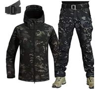 SHAIRMB Men's Ski Suit, Men Winter Warm Windproof Waterproof Breathable Ski Suits 2 Piece Set, Outdoor Ski Suit Set, Not Include Belt, For Lovers Of Out Door Casual Ski Suita,Camouflage B,L