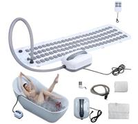 SHAIRMB Portable Spa Bubble Bath Mat, Full Body Spa Bubbling Bath Non-Slip Mat, with Remote & Pillow, Electric Air Pump & 6 Levels Adjustable, for Body Relaxation,A
