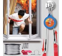 SHAIRMB Reciprocating Fire Escape Descent Device, High Rise Building Fire Escape Slow Descender, Automatic Constant Speed Descent, for Emergency Rescue, Outdoor Escape,75m/246ft