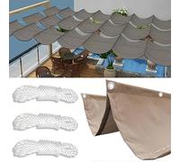 SHAIRMB Retractable Wave Shade Cloth, Waterproof Rectangle Sun Shade Sail, Sunscreen Awning Canopy, 95% UV Block with Rope, for Outdoors Garden Patio Party Sand Yard Lawn,04,5x8m(BxL)