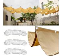 SHAIRMB Retractable Wave Shade Cloth, Waterproof Rectangle Sun Shade Sail, Sunscreen Awning Canopy, 95% UV Block with Rope, for Outdoors Garden Patio Party Sand Yard Lawn,03,1.5x3m(BxL)