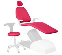 SHAIRMB Set of 4 Protective Full Dental Chair Cover, Waterproof PU Leather Dental Chair Seat Cover, Dental Chair Cover Protective Case, Elastic Waterproof Protective Case,Rose red