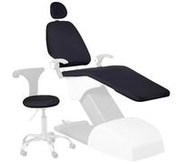 SHAIRMB Set of 4 Protective Full Dental Chair Cover, Waterproof PU Leather Dental Chair Seat Cover, Dental Chair Cover Protective Case, Elastic Waterproof Protective Case,Black