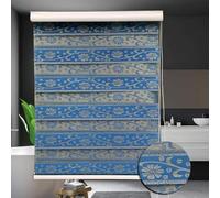 SHAIRMB Zebra Roller Blind, Day and Night Window Shades, Zebra Blinds & Shades, Dual Layer Blinds for Windows, Horizontal Window Blinds, Custom Size Blinds, Zebra Blinds,Blue,60x100cm