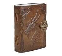 Shaista Handicraft Embossed leather bound journal dragon game of thrones diary with clasp lock vintage perfect notebook blank book of shadows unlined paper sketchbook 7x5 Inch