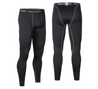 SHAIYOU Men's Compression Pants, Running Leggings Gym Sports Tights Thermal Base Layer Trousers, for Training Gym Workout Running Cycling Golf Yoga (Black 2,4XL)