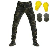 SHAIYOU Mens Motorcycle Pants,Motorbike Trousers Biker Jeans Protections Touring Hiking Trouser Cargo Pants with Padded Armour and Multi-pockets (Camouflage,2XL)