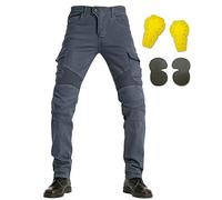 SHAIYOU Mens Motorcycle Pants,Motorbike Trousers Biker Jeans Protections Touring Hiking Trouser Cargo Pants with Padded Armour and Multi-pockets (Grey,XL)
