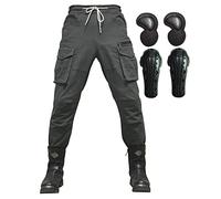 SHAIYOU Mens Motorcycle Pants,Motorbike Trousers Heavy Duty Biker Jeans Protections Combat Touring Trouser Armoured Cargo Pants with Zip Pockets (Grey,L)