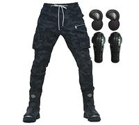 SHAIYOU Mens Motorcycle Pants,Motorbike Trousers Heavy Duty Biker Jeans Protections Combat Touring Trouser Armoured Cargo Pants with Zip Pockets (Camouflage,L)