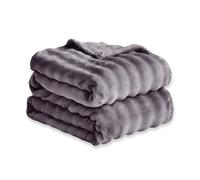 SHAIYOU Soft Warm Rabbit Plush Fleece Blankets, Soft Bubble Reversible Plush Warm Fleece Fluffy Blanket for Winter for Bed Couch Car Cozy (Gray,150 * 200cm)
