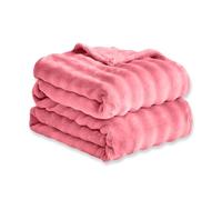 SHAIYOU Soft Warm Rabbit Plush Fleece Blankets, Soft Bubble Reversible Plush Warm Fleece Fluffy Blanket for Winter for Bed Couch Car Cozy (Dark pink,200 * 220cm)