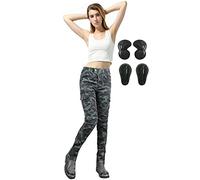 SHAIYOU Womens Motorcycle Trousers,Ladies Motorbike Protective Camo Jeans Riding Motocross Stretch Racing Pants with 4 Removable Armour (Blue,M)