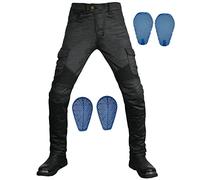 SHAIYOU Womens Motorcycle Trousers,Ladies Motorbike Protective Jeans Armoured Riding Motocross Stretch Waterproof Racing Pants with 4 Removable Armour (A,XS)