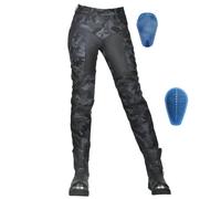 SHAIYOU Womens Motorcycle Trousers, Ladies Motorbike Protective Stretch Jeans Breathable Cloth Armoured Riding Motocross Racing Safety Pants with 4 Removable Armour (Blue,XXXL)