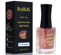 Shajia Halal Gel Nail Polish - Water Permeable Red & White Nail Enamel - Glossy Finish, Vegan & Cruelty-Free (AL-154)