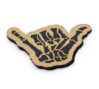 Shaka IRR Morale Patch Skeleton Hand Sign Military Hook and Loop 8x5.5cm Army Airsoft Badge (Tan)