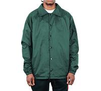 Shaka Wear Men’s Coach Jacket - Classic Windbreaker Nylon Water Resistance Relaxed Fit Snaps Blank Coat, Hunter Green, XL