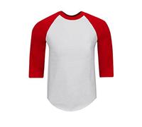 Shaka Wear Mens Baseball T Shirts Raglan 3/4 Sleeves Tee Cotton Jersey S-5Xl - white - Medium