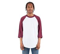 Shaka Wear Mens Baseball T Shirts Raglan 3/4 Sleeves Tee Cotton Jersey S-5Xl - white - XXXXXL