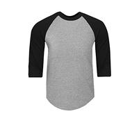 Shaka Wear Men's Cotton T-Shirt - Basic Short Sleeve Crew Neck Tee Top Tshirts Active 5.8 Ounce Regular Big Size S~5XL, H.Grey/Black, Large