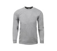 Shaka Wear Men's Cotton T-Shirt - Max Heavyweight 7 Ounce Long Sleeve Crew Neck Plain Tee Top Tshirts Regular Big Tall Size, H.Grey, Large