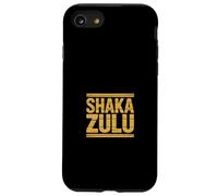 Shaka Zulu Funny Saying Gold Distressed Stripes Case for iPhone SE (2020) / 7/8