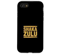Shaka Zulu Funny Saying Gold Distressed Stripes Case for iPhone SE (2020) / 7/8