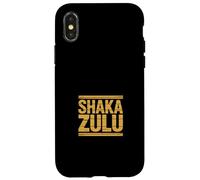 Shaka Zulu Funny Saying Gold Distressed Stripes Case for iPhone X/XS