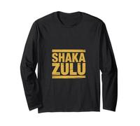 Shaka Zulu Funny Saying Gold Distressed Stripes Long Sleeve T-Shirt