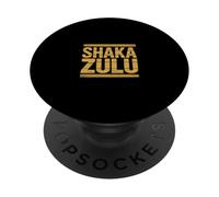 Shaka Zulu Funny Saying Gold Distressed Stripes PopSockets Adhesive PopGrip
