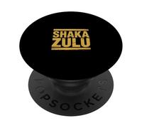 Shaka Zulu Funny Saying Gold Distressed Stripes PopSockets Adhesive PopGrip