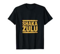 Shaka Zulu Funny Saying Gold Distressed Stripes T-Shirt