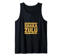 Shaka Zulu Funny Saying Gold Distressed Stripes Tank Top