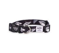 Shaka's Salty Paws Boy & Girl Dog Collar Small Medium Large (Small Dog Collar Adj. 10-16" for Dogs up to 25 lbs, Mako Shark Black Dog Collar D. Friel)