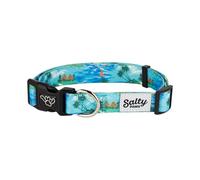 Shaka's Salty Paws Boy & Girl Dog Collar Small Medium Large (Small Dog Collar Adj. 10-16" for dogs up to 25 lbs, Tahititan Ocean Blue)