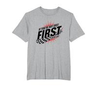 Shake and Bake First Last Racing Fan Motivational Quote T-Shirt, Men's Big and Tall, Heather Grey, 2X Tall