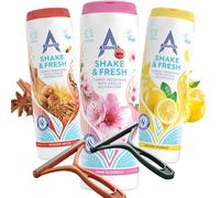 Shake and Fresh Carpet Cleaner Powder Bundle - Pet Odour Remover for Carpets & Rugs | 3x Fresh Scent Powders + 2x Lint Removers | Eliminates Smells & Refreshes Home