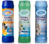 Shake and Vac Carpet Freshener | Carpet Odour Neutraliser Shake & Fresh Powder 3 x 500g Fresh Linen, Lily Blossom, Pet Fresh
