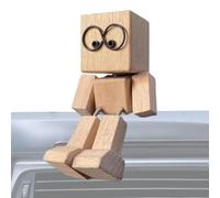 Shake Feet Car Wooden Toy, Shake Feet Wooden Man Car, Handmade Shaking Foot Woody Carving Decor, Portable Handmade Woody Cars Ornament Swaying, Funny Wood Desktop Decor